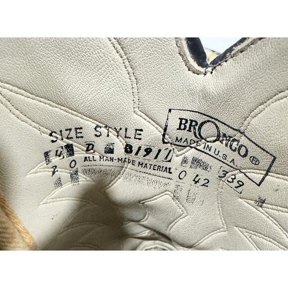 Vintage Bronco 1911 Cowboy Boots Python Snakeskin Western Size 4 - Picture 5 of 5